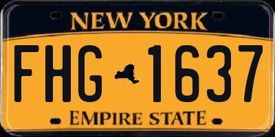 NY license plate FHG1637