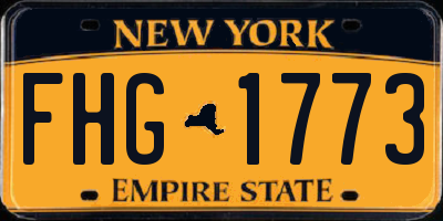 NY license plate FHG1773