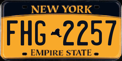 NY license plate FHG2257