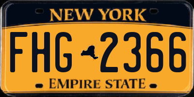 NY license plate FHG2366