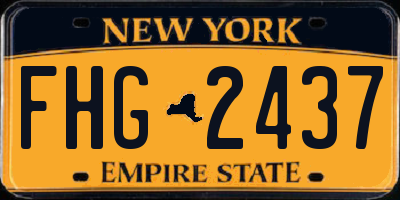 NY license plate FHG2437