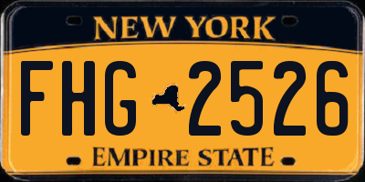 NY license plate FHG2526