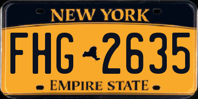 NY license plate FHG2635