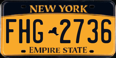 NY license plate FHG2736