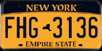 NY license plate FHG3136