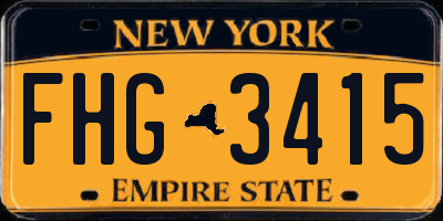 NY license plate FHG3415