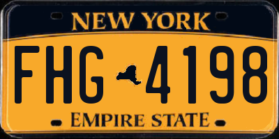 NY license plate FHG4198