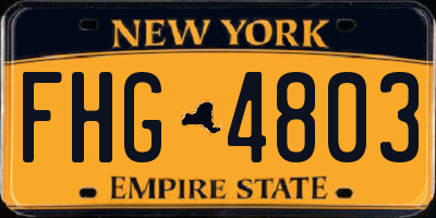 NY license plate FHG4803