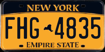 NY license plate FHG4835