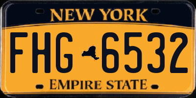 NY license plate FHG6532