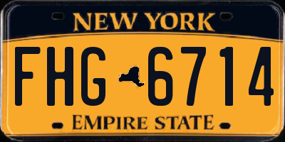 NY license plate FHG6714