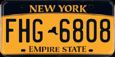NY license plate FHG6808