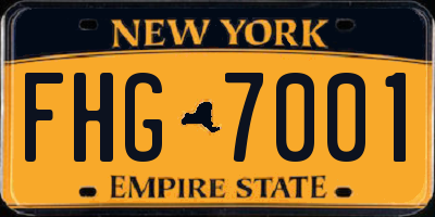 NY license plate FHG7001