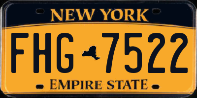 NY license plate FHG7522