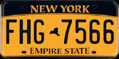 NY license plate FHG7566