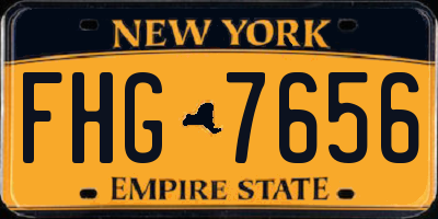 NY license plate FHG7656