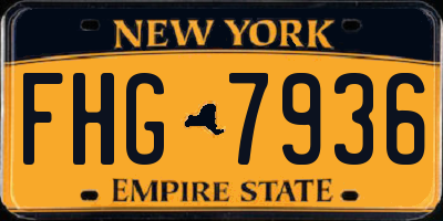 NY license plate FHG7936