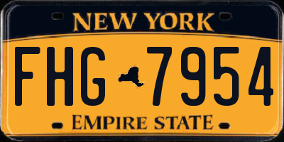 NY license plate FHG7954