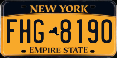 NY license plate FHG8190