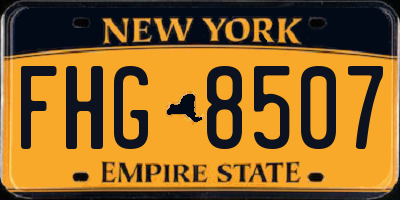 NY license plate FHG8507
