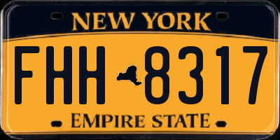 NY license plate FHH8317