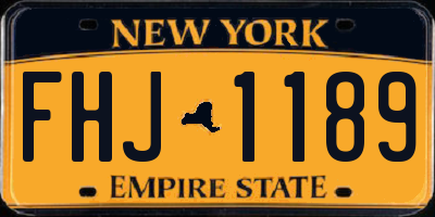 NY license plate FHJ1189