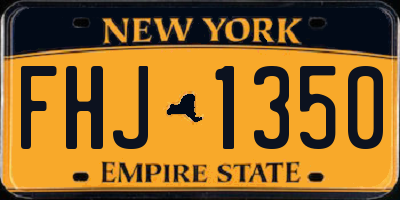 NY license plate FHJ1350
