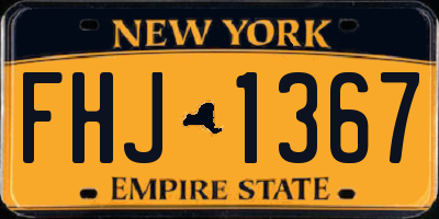NY license plate FHJ1367