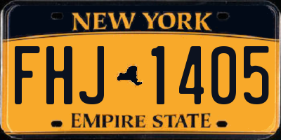 NY license plate FHJ1405