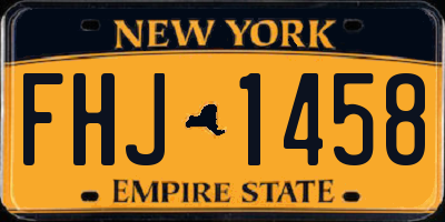 NY license plate FHJ1458