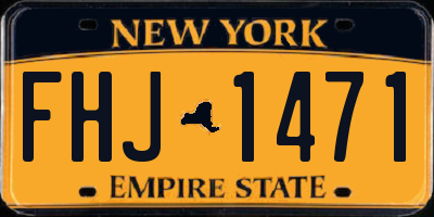 NY license plate FHJ1471