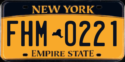NY license plate FHM0221