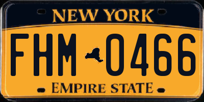NY license plate FHM0466