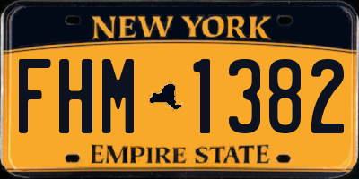 NY license plate FHM1382