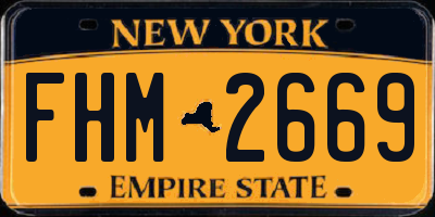 NY license plate FHM2669