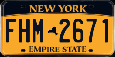 NY license plate FHM2671
