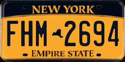 NY license plate FHM2694