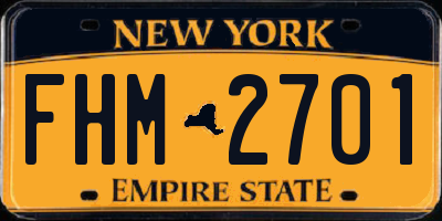 NY license plate FHM2701