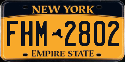 NY license plate FHM2802