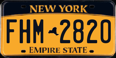NY license plate FHM2820