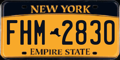 NY license plate FHM2830