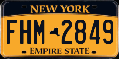 NY license plate FHM2849