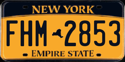 NY license plate FHM2853