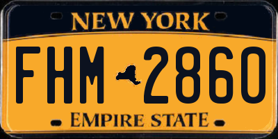 NY license plate FHM2860