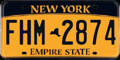 NY license plate FHM2874