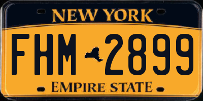 NY license plate FHM2899