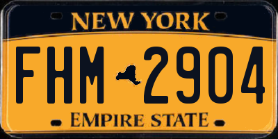 NY license plate FHM2904