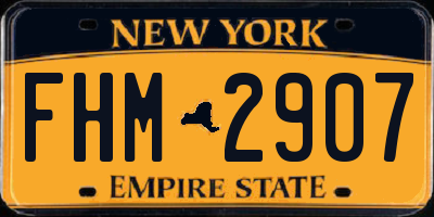 NY license plate FHM2907