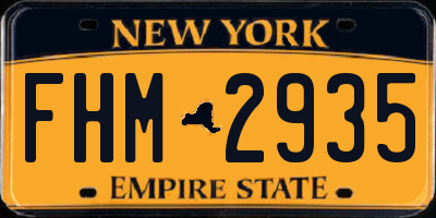 NY license plate FHM2935