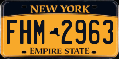 NY license plate FHM2963